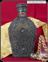 Glass Flask with filigreed pewter casing - 1 of 12