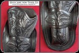 Hey Lefty !! Custom made hand carved black 4 5/8 inch holster - 6 of 8