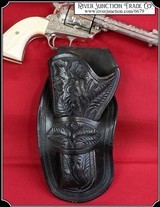 Hey Lefty !! Custom made hand carved black 4 5/8 inch holster - 1 of 8