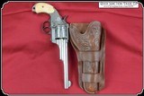 Merwin Hulbert Hand tooled Holster - Mexican Double Loop Holster Copied from original in the River Junction Collection - 4 of 7
