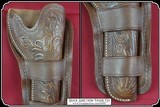 Merwin Hulbert Hand tooled Holster - Mexican Double Loop Holster Copied from original in the River Junction Collection - 6 of 7
