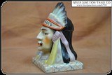 Antique Indian Chief Hand painted Tobacco Jar - 6 of 9