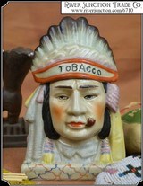 Antique Indian Chief Hand painted Tobacco Jar - 1 of 9