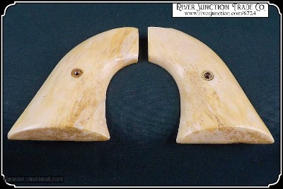 Light Antiqued Smooth Bone 2 Piece Grips for the Colt .22 Cal Peacemaker RJT#6724 - Image 7 of 9