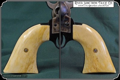 Light Antiqued Smooth Bone 2 Piece Grips for the Colt .22 Cal Peacemaker RJT#6724 - Image 4 of 9