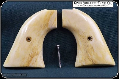 Light Antiqued Smooth Bone 2 Piece Grips for the Colt .22 Cal Peacemaker RJT#6724 - Image 6 of 9