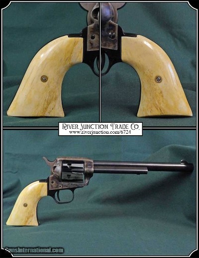 Light Antiqued Smooth Bone 2 Piece Grips for the Colt .22 Cal Peacemaker RJT#6724