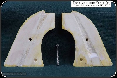 Light Antiqued Smooth Bone 2 Piece Grips for the Colt .22 Cal Peacemaker RJT#6724 - Image 8 of 9