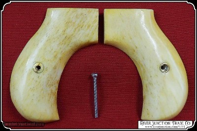Hand made Bone two piece Light Antiqued Grips Colt Lightning & Thunderer Grips RJT# 6731 - Image 6 of 9