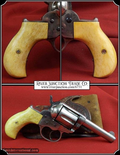 Hand made Bone two piece Light Antiqued Grips Colt Lightning & Thunderer Grips RJT# 6731