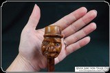 Irish walking stick cane with folk art Leprechaun - 9 of 11