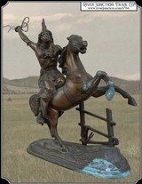 Statue of an American Indian Mounted on a Fine Horse - 1 of 12