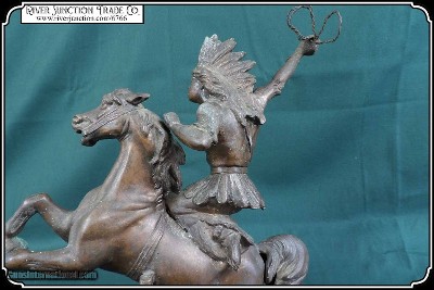Statue of an American Indian Mounted on a Fine Horse - Image 8 of 12