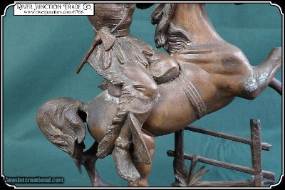 Statue of an American Indian Mounted on a Fine Horse - Image 6 of 12