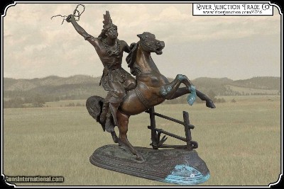 Statue of an American Indian Mounted on a Fine Horse - Image 2 of 12