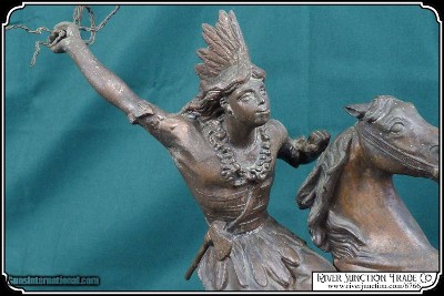 Statue of an American Indian Mounted on a Fine Horse - Image 5 of 12