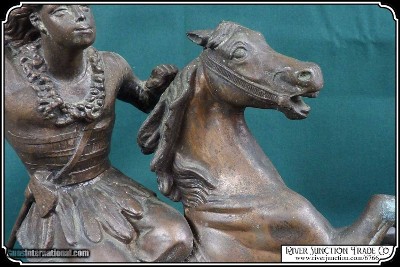 Statue of an American Indian Mounted on a Fine Horse - Image 4 of 12