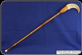 Folk Art Rams horn and Bamboo walking stick Perfect for an Old Goat - 2 of 9