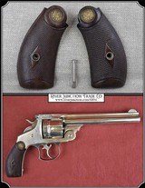 Original Checker Wood grips with SW medalian grips for S&W New Model No. 3, .44 CAL. DOUBLE ACTION RJT#6894 - 1 of 8