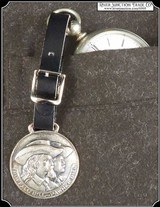 Very Rare Silver Plate Antique Original Buffalo Bill & Pawnee Bill Watch Fob - 1 of 7