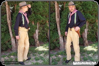 Museum Quality Original Indian Wars Cavalry Officers Brain Tanned Elk Hide Trousers - Image 2 of 19