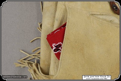 Museum Quality Original Indian Wars Cavalry Officers Brain Tanned Elk Hide Trousers - Image 16 of 19