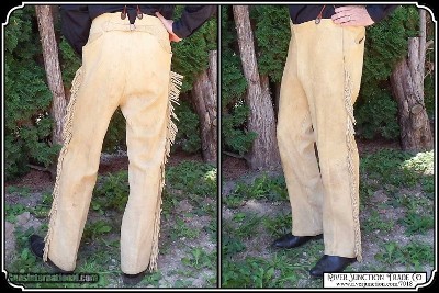 Museum Quality Original Indian Wars Cavalry Officers Brain Tanned Elk Hide Trousers - Image 4 of 19
