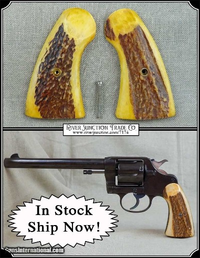 Two Piece Elk Grips with Bark for the Colt New Service RJT# 7174 - Image 1 of 7