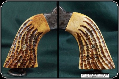 Hand Made Jigged Elk Antler Grips for Uberti Remington RJT# 7179 - Image 4 of 8