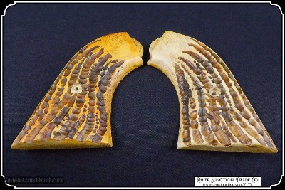 Hand Made Jigged Elk Antler Grips for Uberti Remington RJT# 7179 - Image 6 of 8