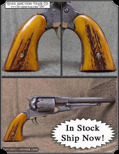 Uberti Remington 1858 Elk with Bark Grips RJT# 7180