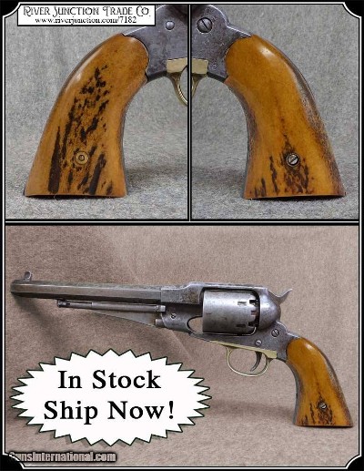 Grips - Elk with Bark for Uberti Remington 1858 RJT# 7182 - Image 1 of 8