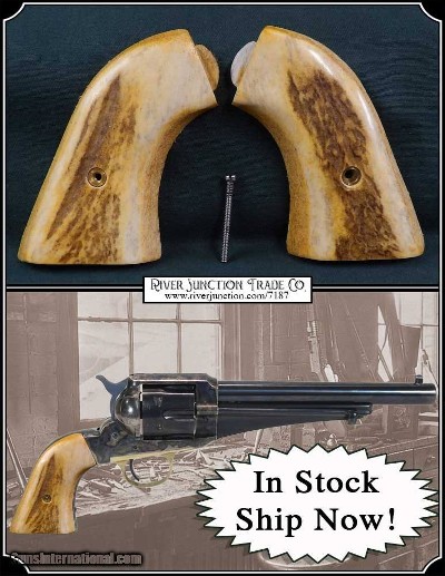 Bark on Elk Grips for Uberti Remington 1875/90 RJT# 7187 - Image 1 of 7