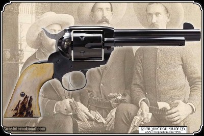 Light Antiqued Elk Horn Grips with Bark for Ruger New Vaquero RJT# 7198 - Image 2 of 7