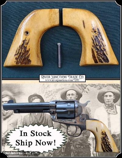 Old Vaquero Ruger Elk with Bark Grips Light Antique RJT# 7200