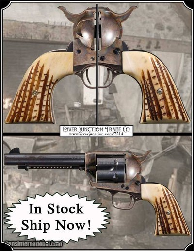 Hash Mark Real Bone Grips for Colt 1873 SAA 1st and 2nd Gen RJT# 7214