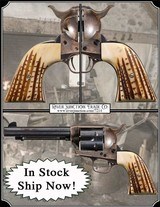 Hash Mark Real Bone Grips for Colt 1873 SAA 1st and 2nd Gen RJT# 7214 - 1 of 8