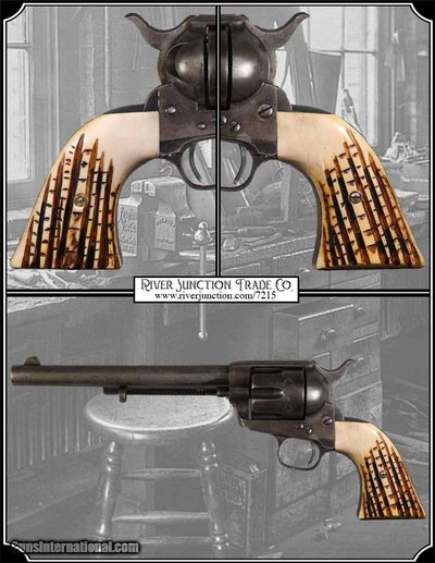 Elk Antler Hash Mark Grips for Colt 1873 and Clones RJT# 7215