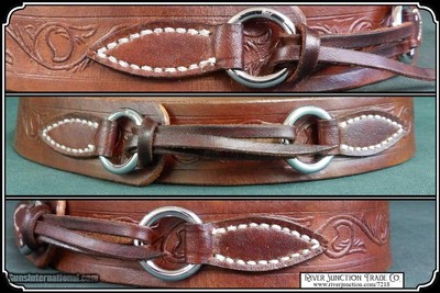 Hat Band- Saddle Makers Leaf and Vine Rich Mahogany - Image 9 of 10