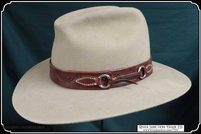 Hat Band- Saddle Makers Leaf and Vine Rich Mahogany - Image 5 of 10