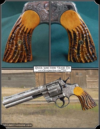 Jigged Elk Grips for the Colt Python RJT# 7266