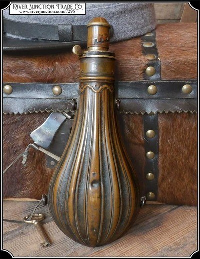 Copper powder flask Marked G. & J. W. Hawksley