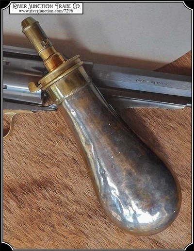 Civil War copper powder flask, marked “American Flask & Cap Co.”