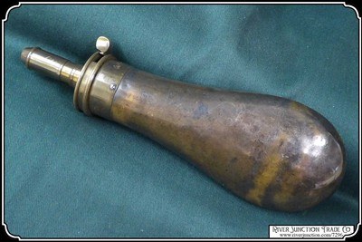 Civil War copper powder flask, marked “American Flask & Cap Co.” - Image 4 of 8