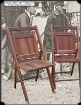 Antique Folding Camp Chairs, 4 chair set.