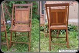 Antique Folding Camp Chairs, 4 chair set. - 3 of 8