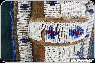 Hand Made Leather Holster with Traditional Beading - Image 7 of 9