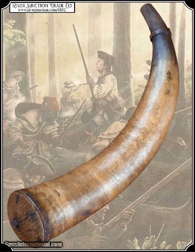 Large Antique militia Powder Horn