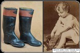 A Rare, Antique, Civil War Style, Childs rubber Boots. - 3 of 9
