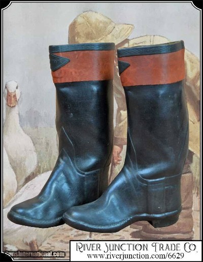 A Rare, Antique, Civil War Style, Childs rubber Boots.